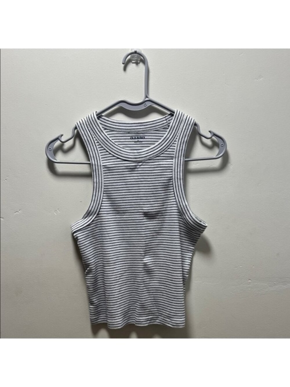 Women’s Navy Blue and White Striped Tank Top